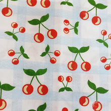 Cargar imagen en el visor de la galería, Cerezas con hojitas cuadrille celeste