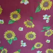 Cargar imagen en el visor de la galería, Girasoles flores pequeñas fondo bordó