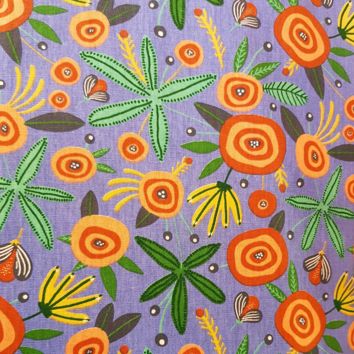 Flores boho fondo azul