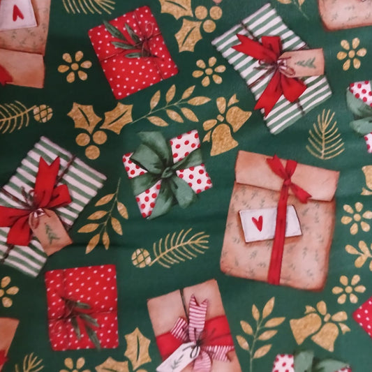 Regalos navideños fondo verde
