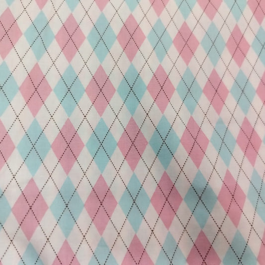 Rombos rosa y turquesa pastel