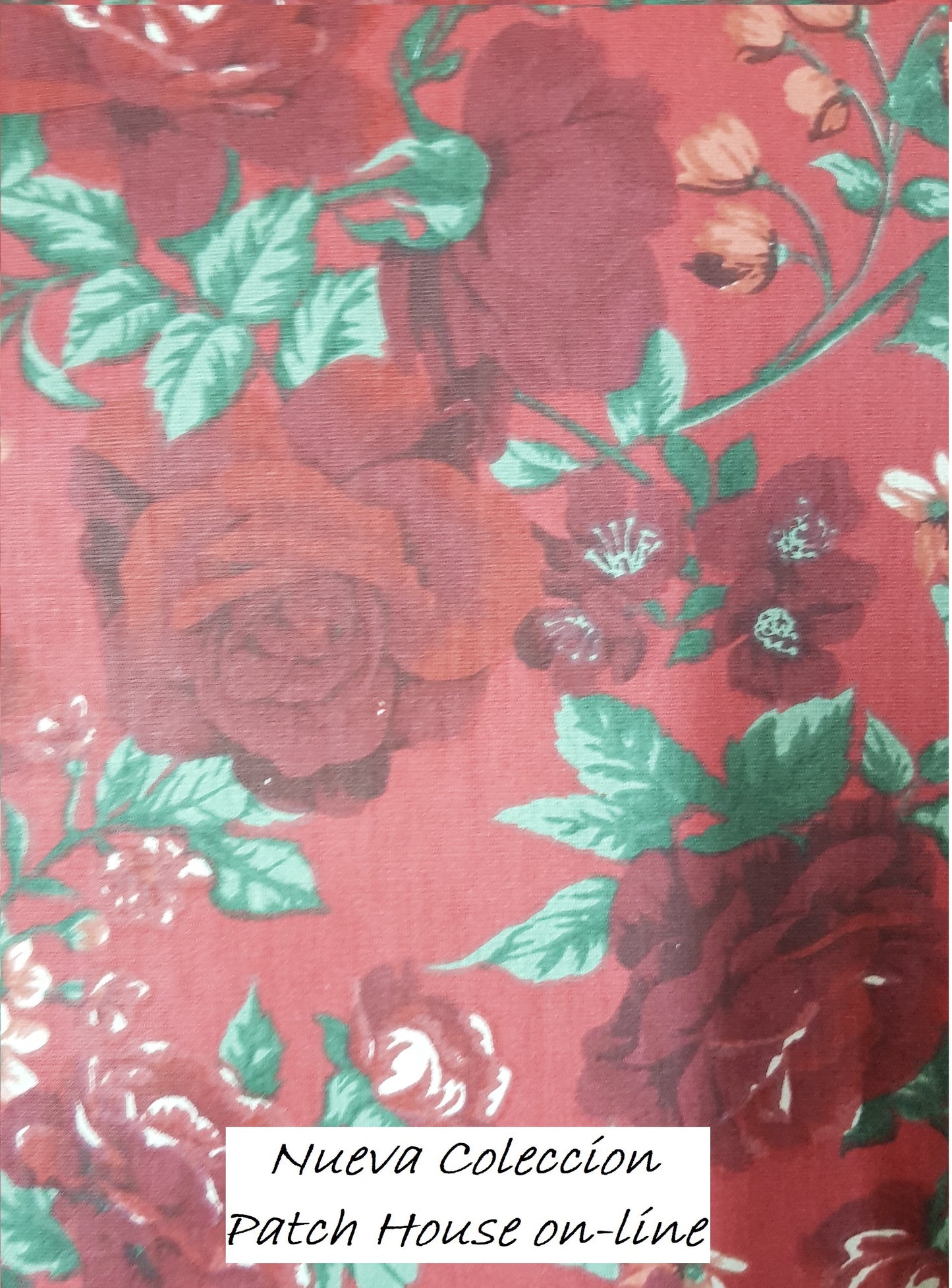 Floreada rosas rojas fondo rojo