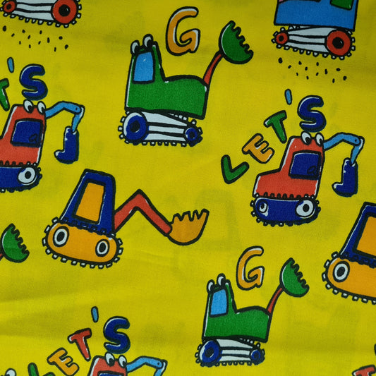 Tractor juguetes niño fondo amarillo