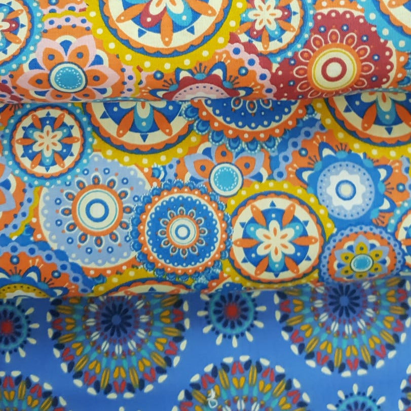 Mandala amarillo con turquesa