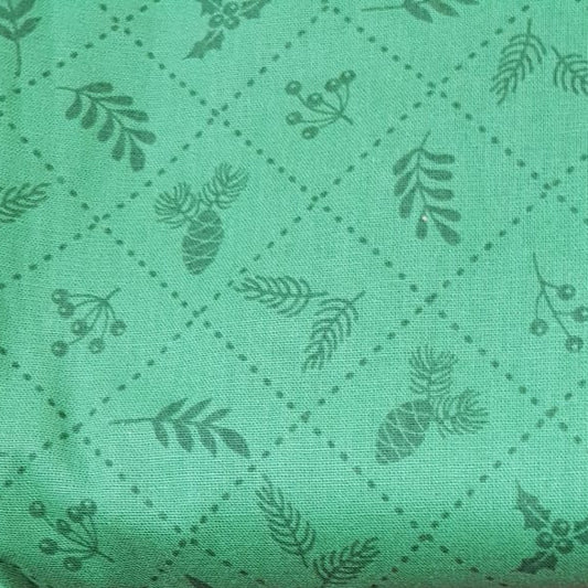 Follaje hojas y pinos fondo verde