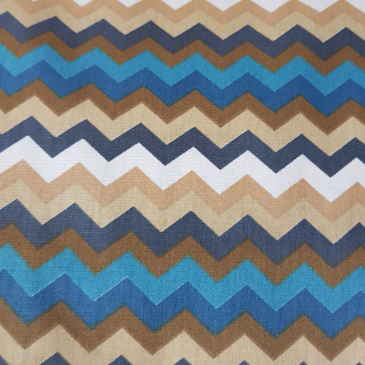 Zigzag azul, marron y celeste