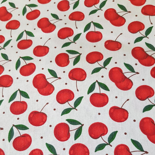 Frutales cerezas fondo beige