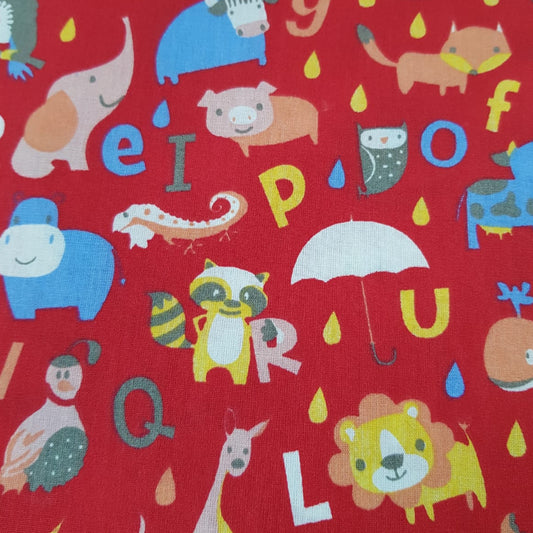 Animales infantil fondo rojo