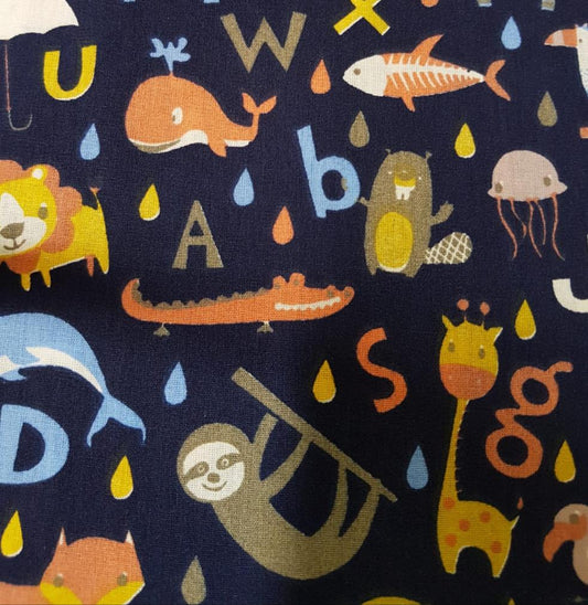 Animales infantil fondo azul