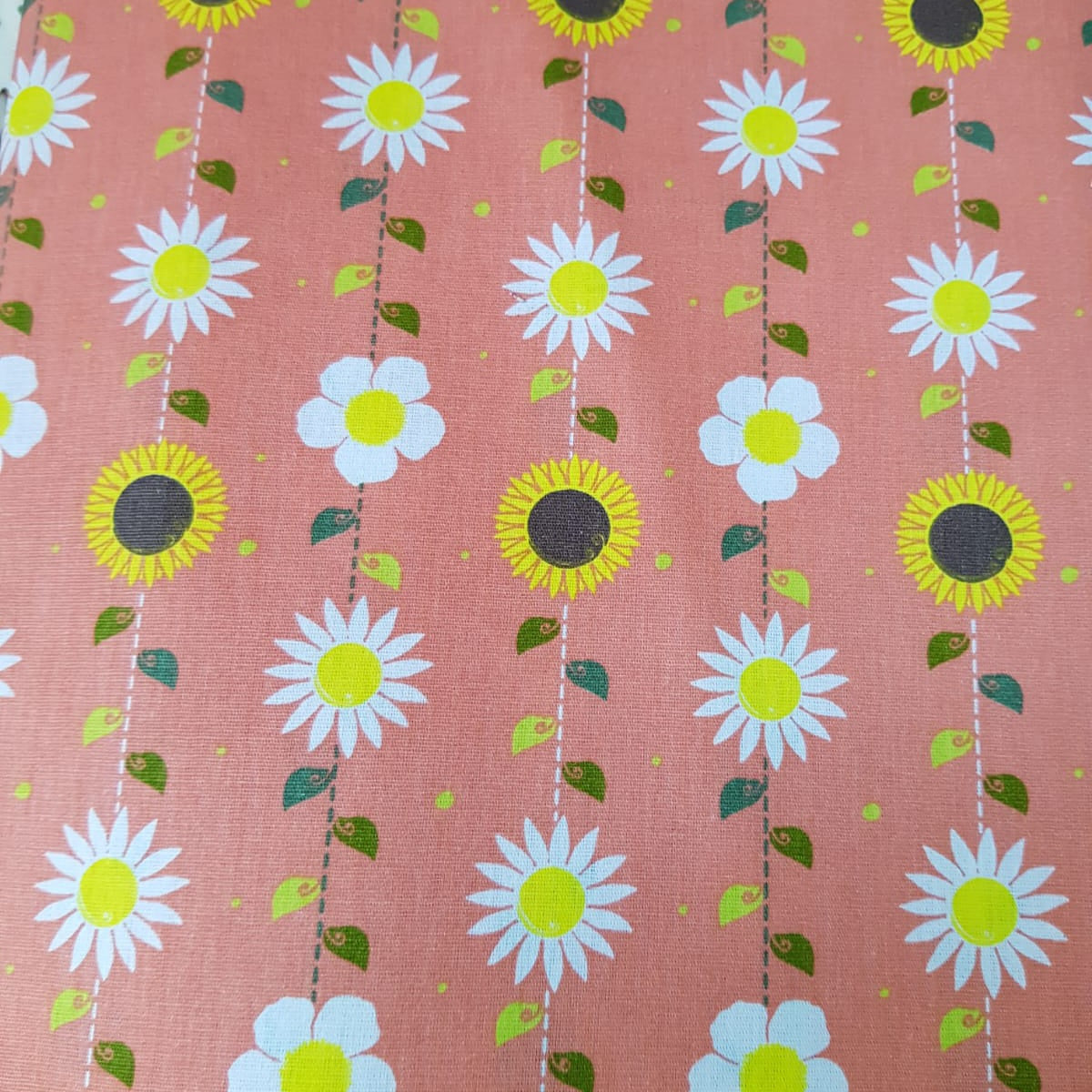Girasol y margaritas fondo salmón