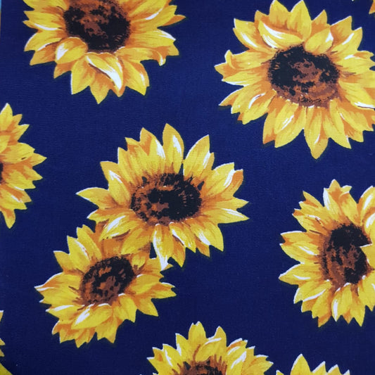Girasoles sueltos fondo azul