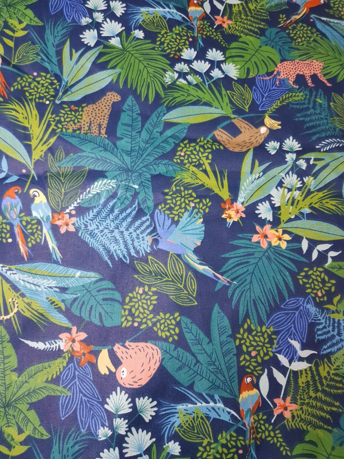 Animales de la Selva, leopardo, guacamayo y perezoso