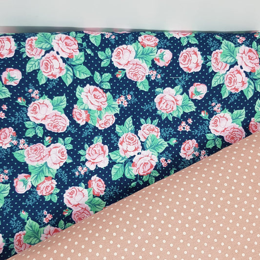 Rosas fondo azul