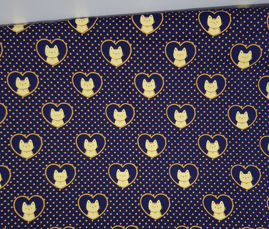 Gatos con dorado y fondo azul