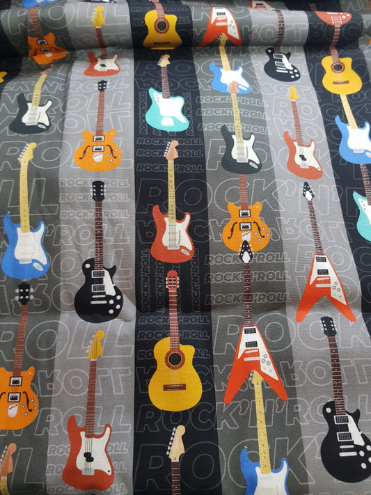 Guitarra electrica fondo gris