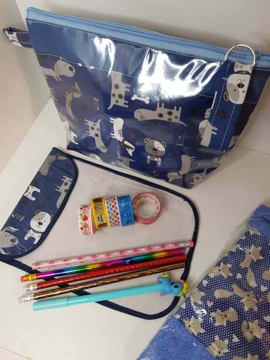 Kit escolar azul