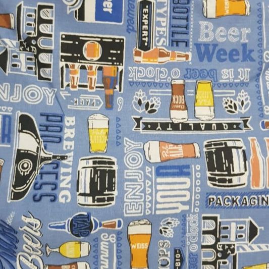 Cerveza, fondo azul