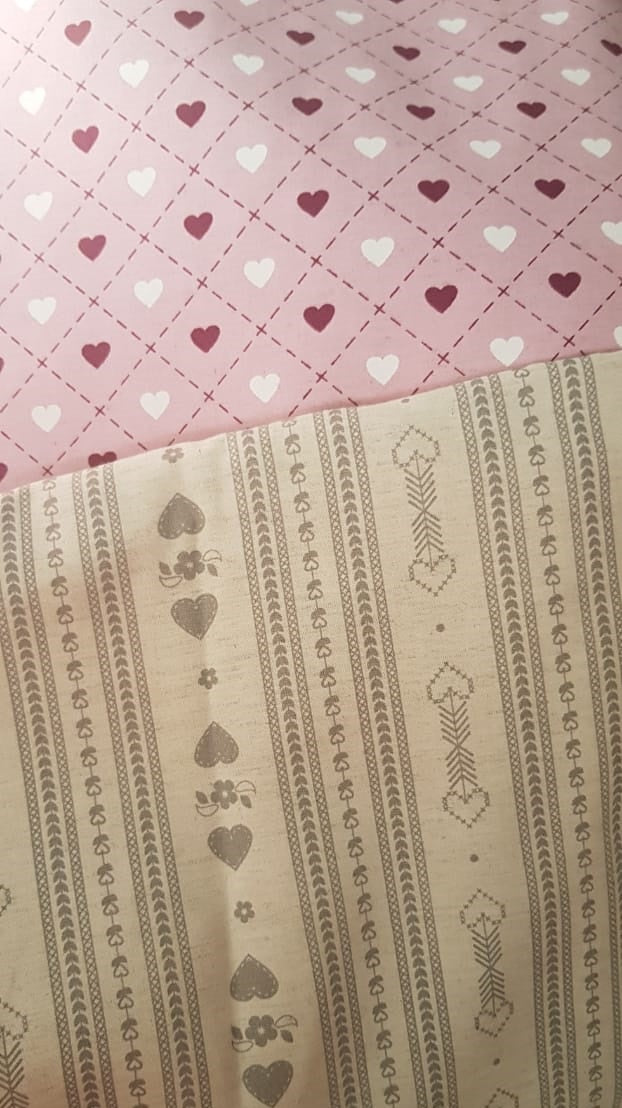 Corazones, color gris-Lino