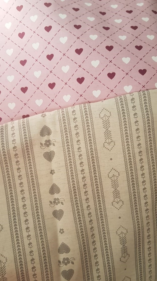 Corazones, color gris-Lino