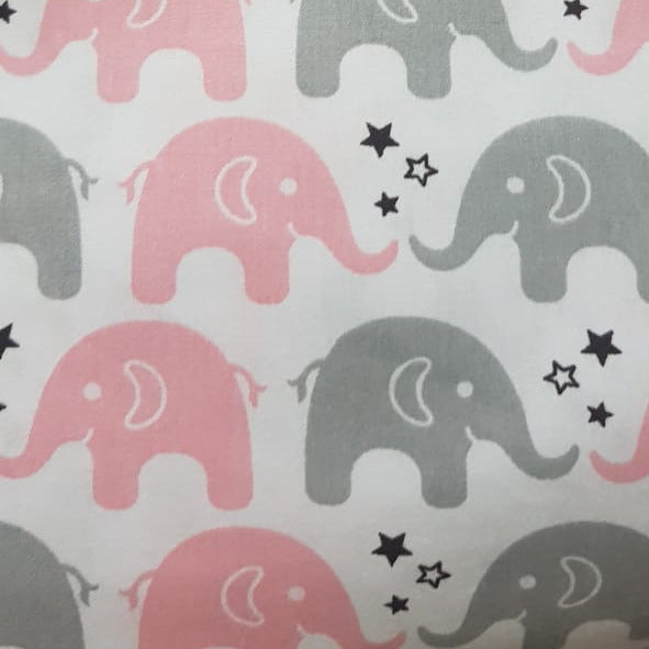Elefantes rosa y gris - infantil (corte minimo 20cm)