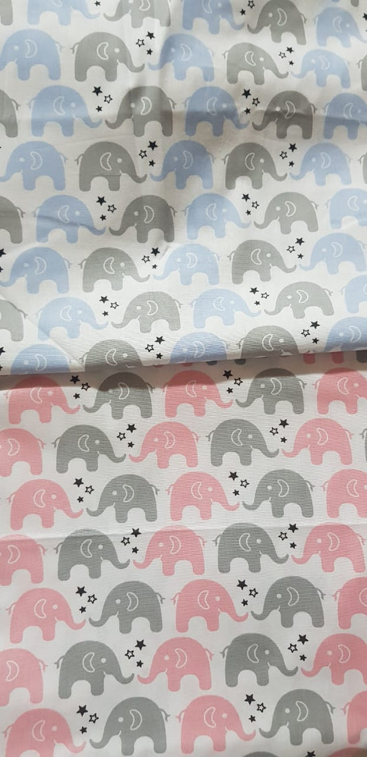 Elefantes rosa y gris - infantil