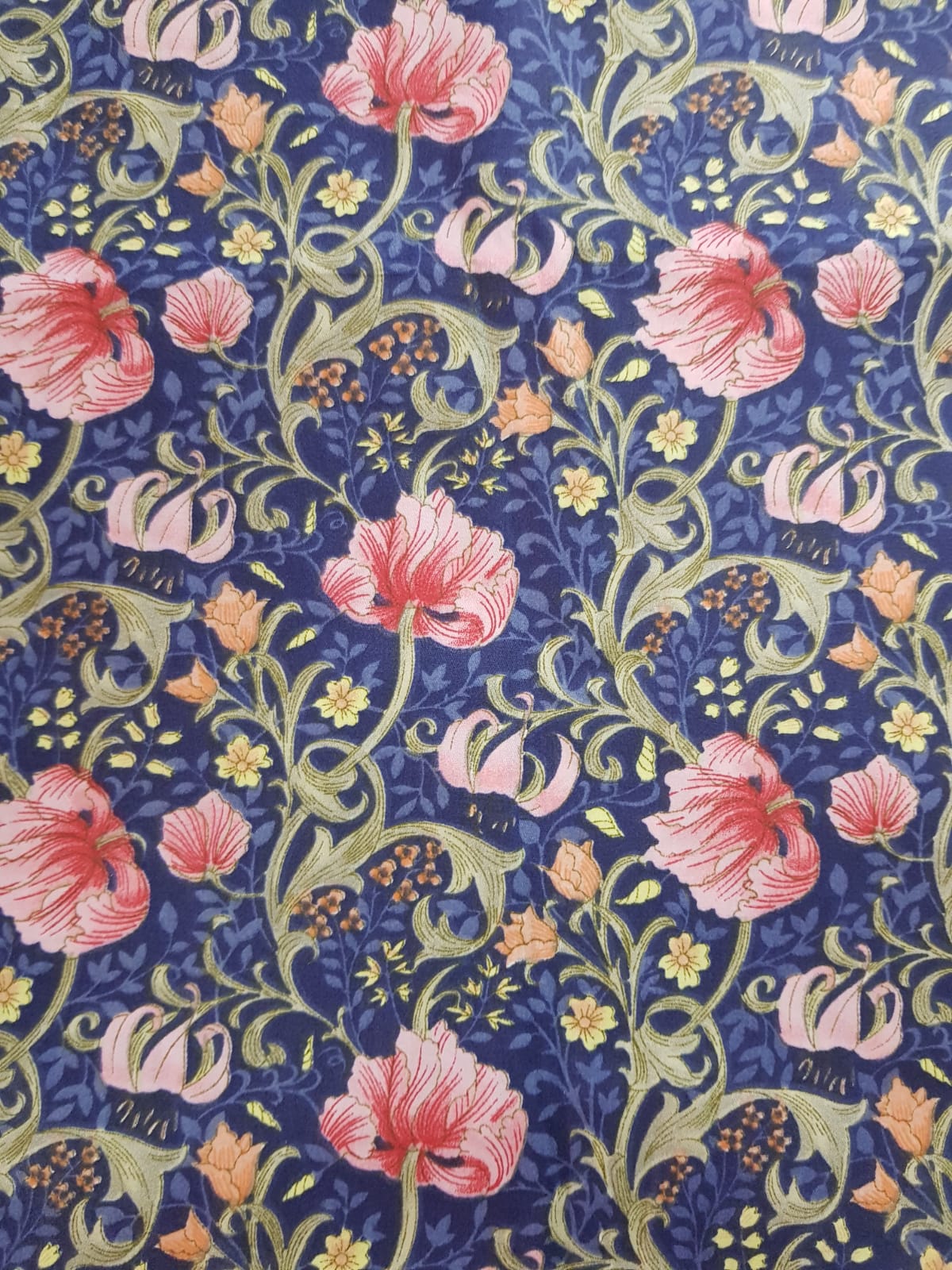 Flores rosa con pistilo largo sobre azul