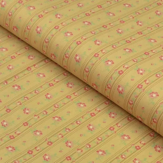 Floreada vintage franjas beige