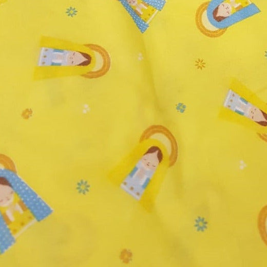 Virgencita, fondo amarillo